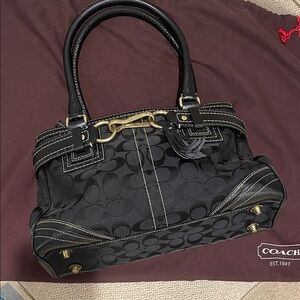 Coach Black Signature Satchel